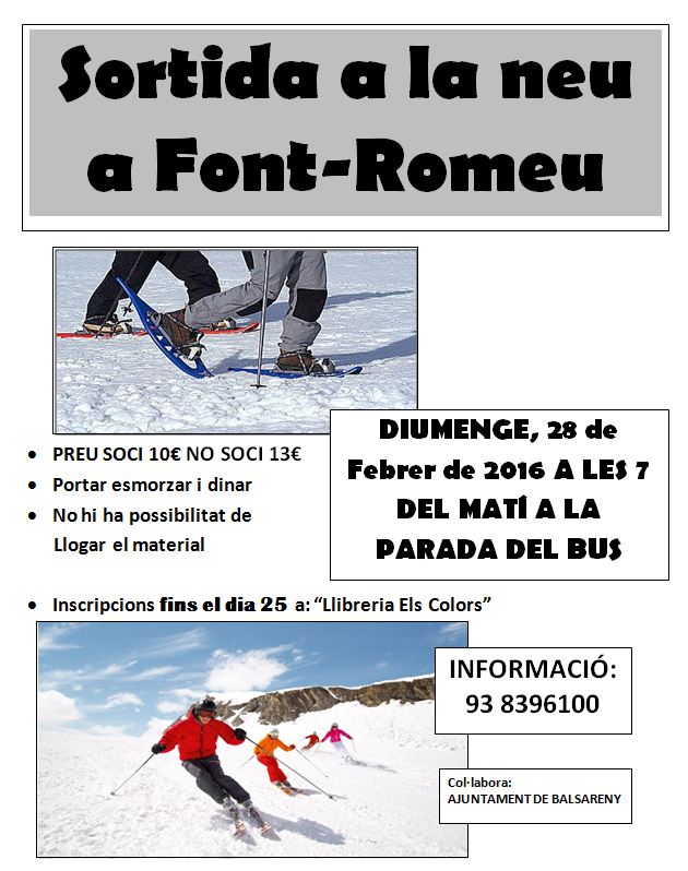 SORTIDA FONT ROMEU 2016